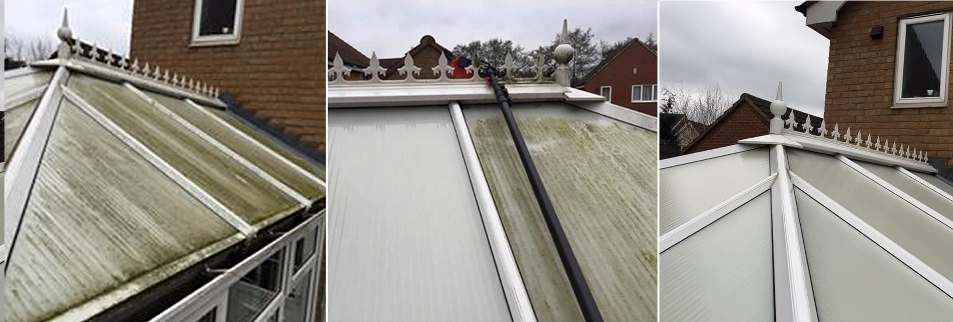 Specialist conservatory cleaning before/after photos