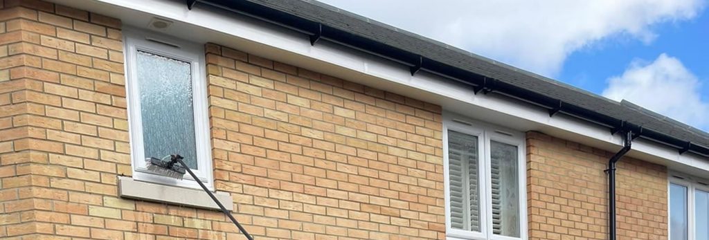 High reach pure clean windows and frames and sills