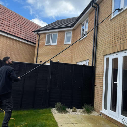Aldous Cleaning Services - safe use of high reach pole system for window cleaning up to 3 floors high