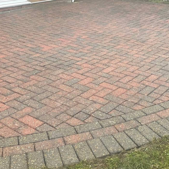 Drive after pressure washing brickweave drive in Attleborough, Norfolk
